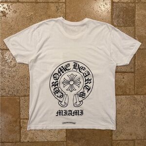 Chrome Hearts Miami Horseshoe Logo Pocket Short Sleeve White T-Shirt